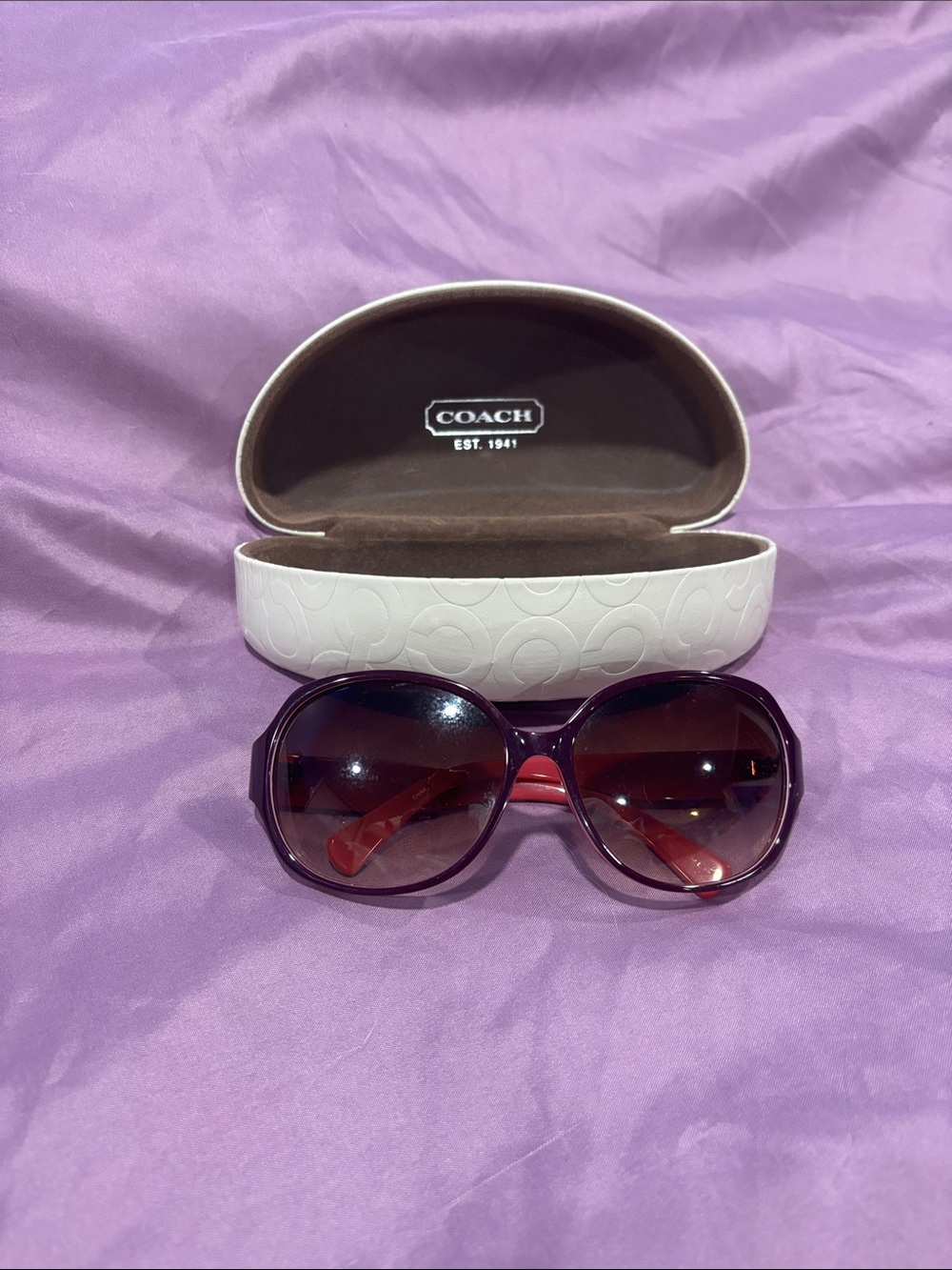 COACH Purple and Pink Oversized Women's Sunglasses